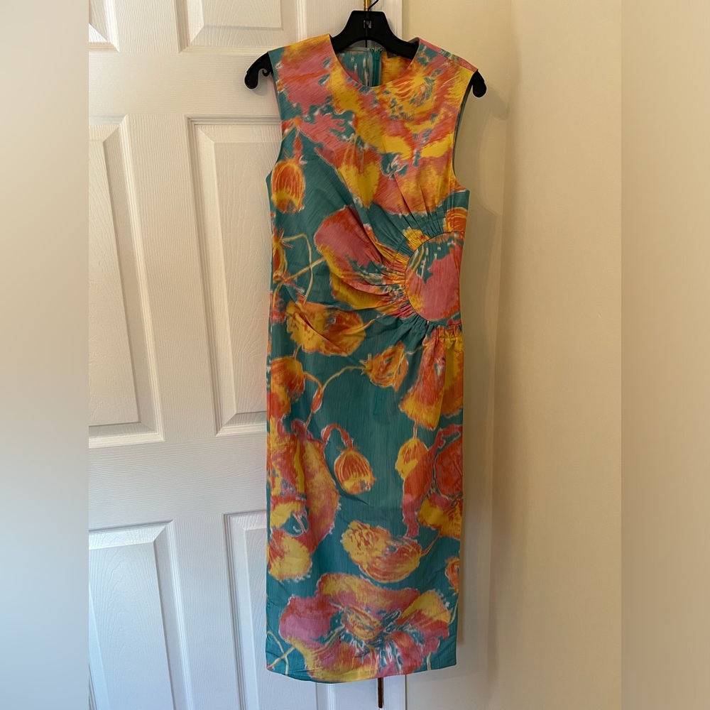 LELA ROSE printed midi dress